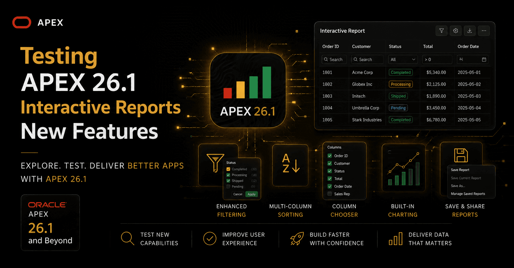 Testing APEX 26.1 Interactive Reports New Features